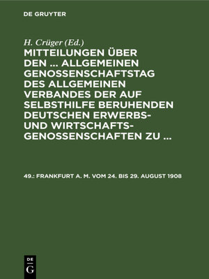 cover image of Frankfurt a. M. vom 24. bis 29. August 1908
